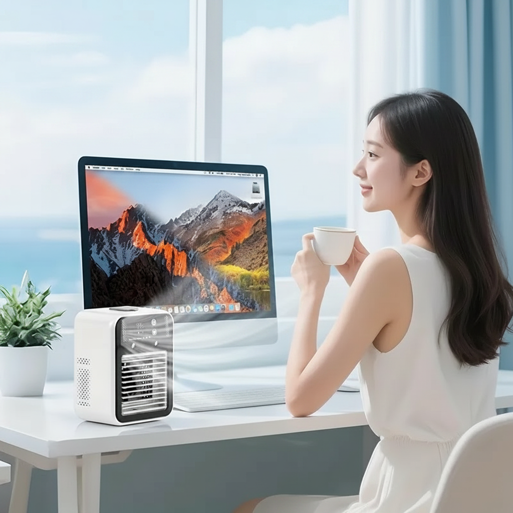 Fan Portable Air 3-in-1 Fan with 2 Mist Speeds – Personal Mist Cooler for Bedroom, Office & Camping Fan 2026